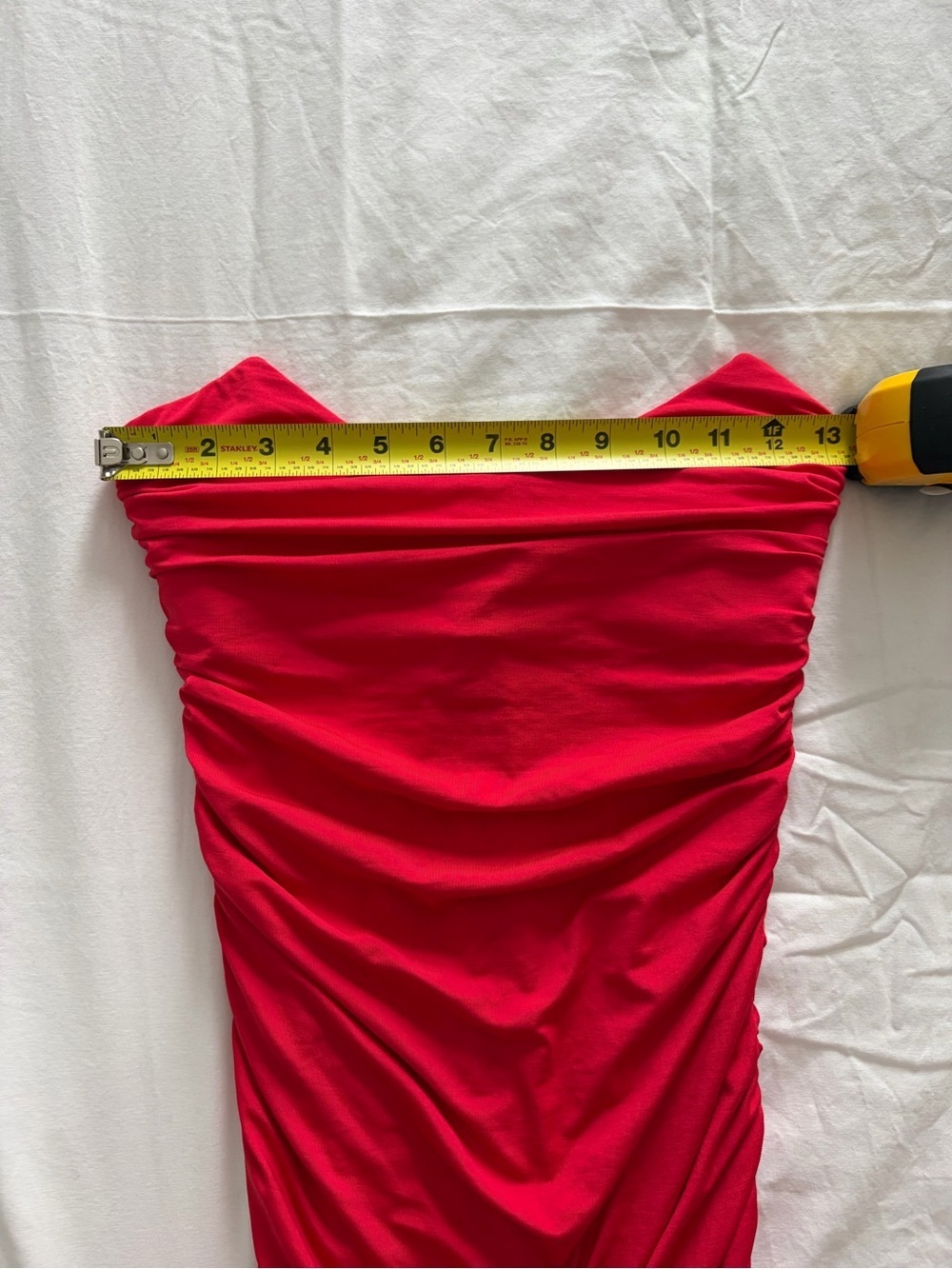 Oh Polly Women’s Red Strapless Ruched Cocktail Party Mini Dress Size 4 - Picture 8 of 9